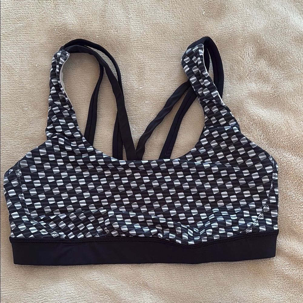Lululemon black and white checkered sports bra